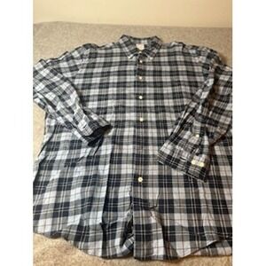 Brooks Brothers Regent Fit Plaid Button Down Shirt Mens XL Blue Grey Cotton